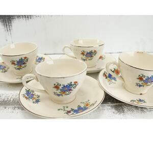 Princess Anne Ostrow China Golden Tea Cup and Saucer c1930s
